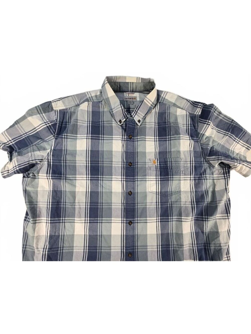 Carhartt 4XL Plaid Button Down Shirt Distressed